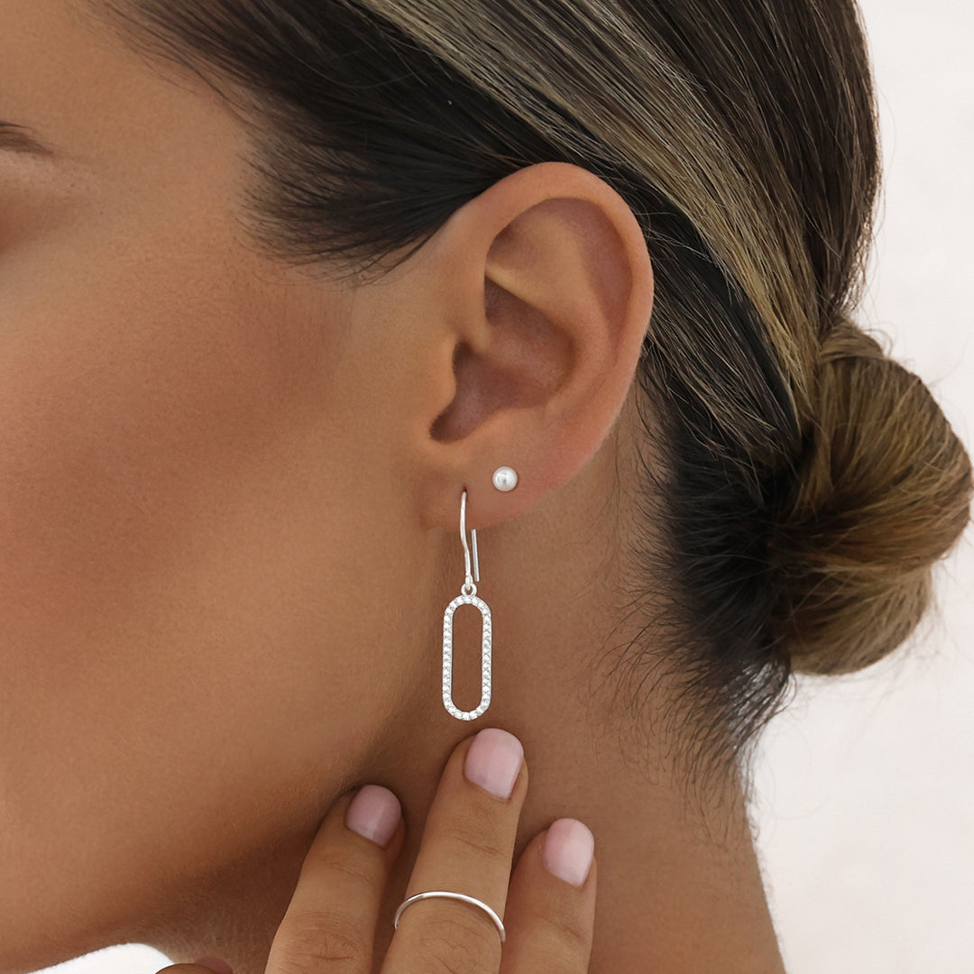 0.30 Carat Round Elongated Bar Drop Lab Grown Diamond Earrings 2