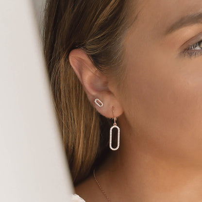 0.30 Carat Round Elongated Bar Drop Lab Grown Diamond Earrings 14