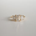 Load image into Gallery viewer, 2.0 CT Emerald Cut Lab Grown Diamond Trilogy Engagement Ring 1
