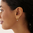 Load image into Gallery viewer, 0.20 TCW Round Lab-Grown Diamond Floral Hoop Earrings
