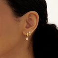 Load image into Gallery viewer, 0.20 TCW Round Lab-Grown Diamond Floral Hoop Earrings
