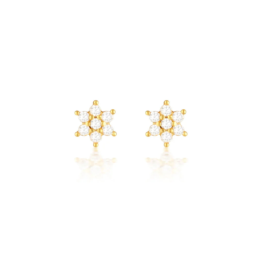 0.10 TCW Radiant Star-Shaped Diamond Stud Earrings