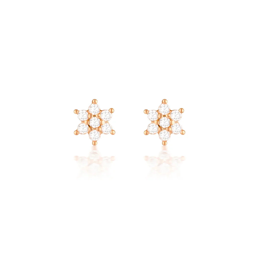 0.10 TCW Radiant Star-Shaped Diamond Stud Earrings