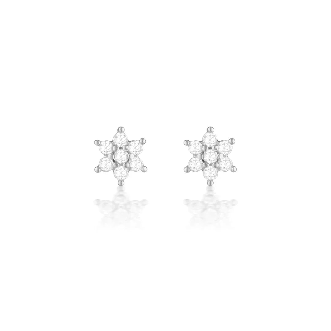 0.10 TCW Radiant Star-Shaped Diamond Stud Earrings