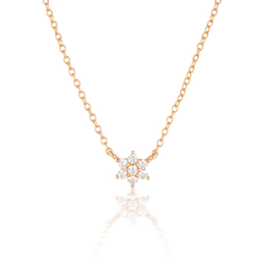 0.09 TCW Round Lab-Grown Diamond Blossom Necklace