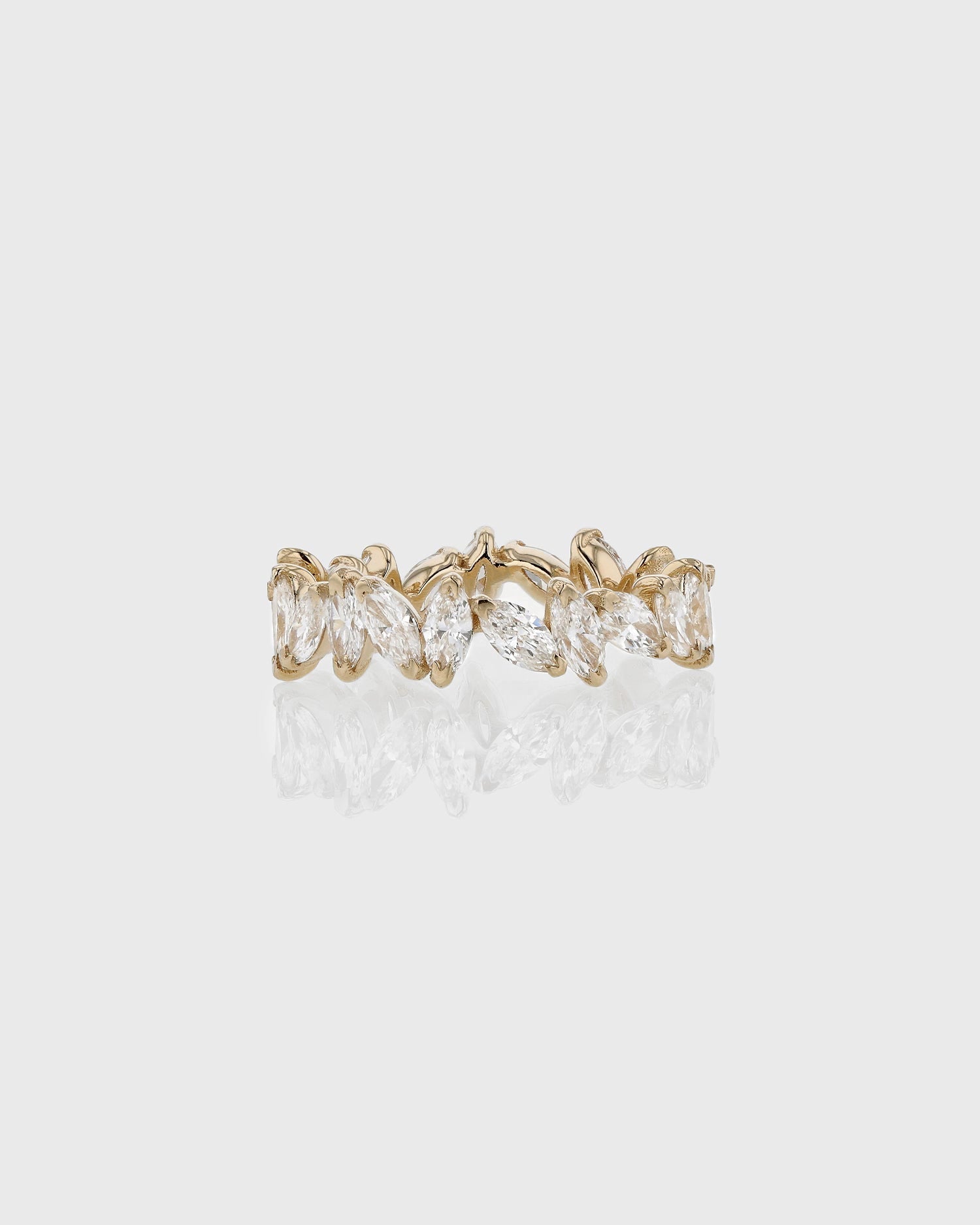 0.70 TCW Marquise Lab Grown Diamond Gold Vine Eternity Band