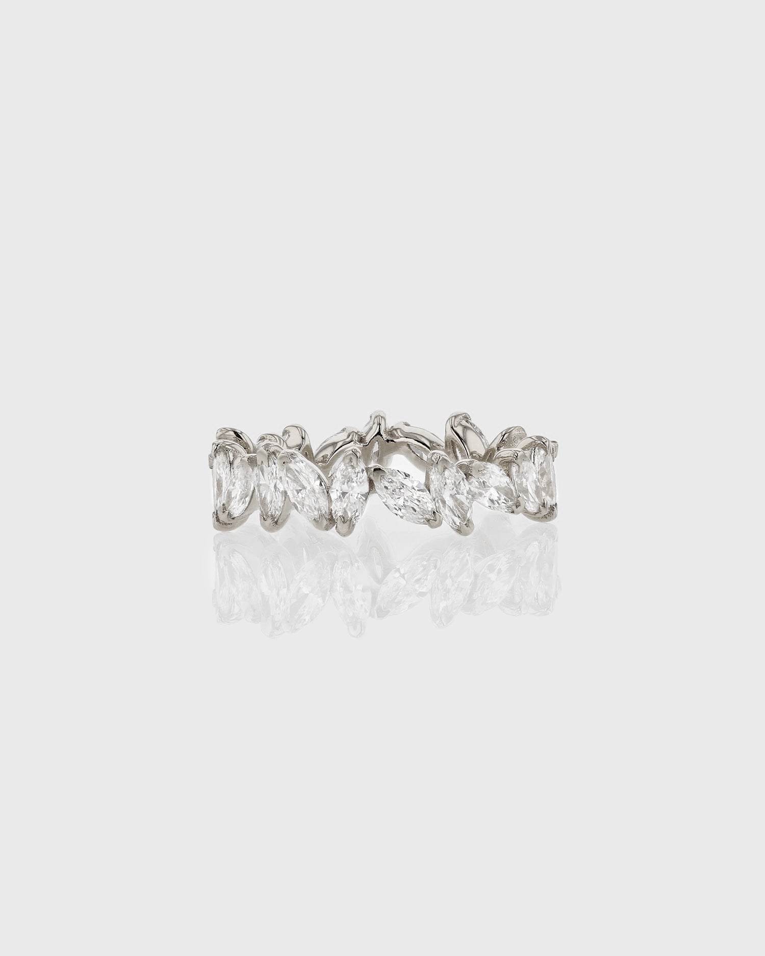 0.50 TCW Marquise Lab Grown Diamond Half Eternity Wedding Band 1