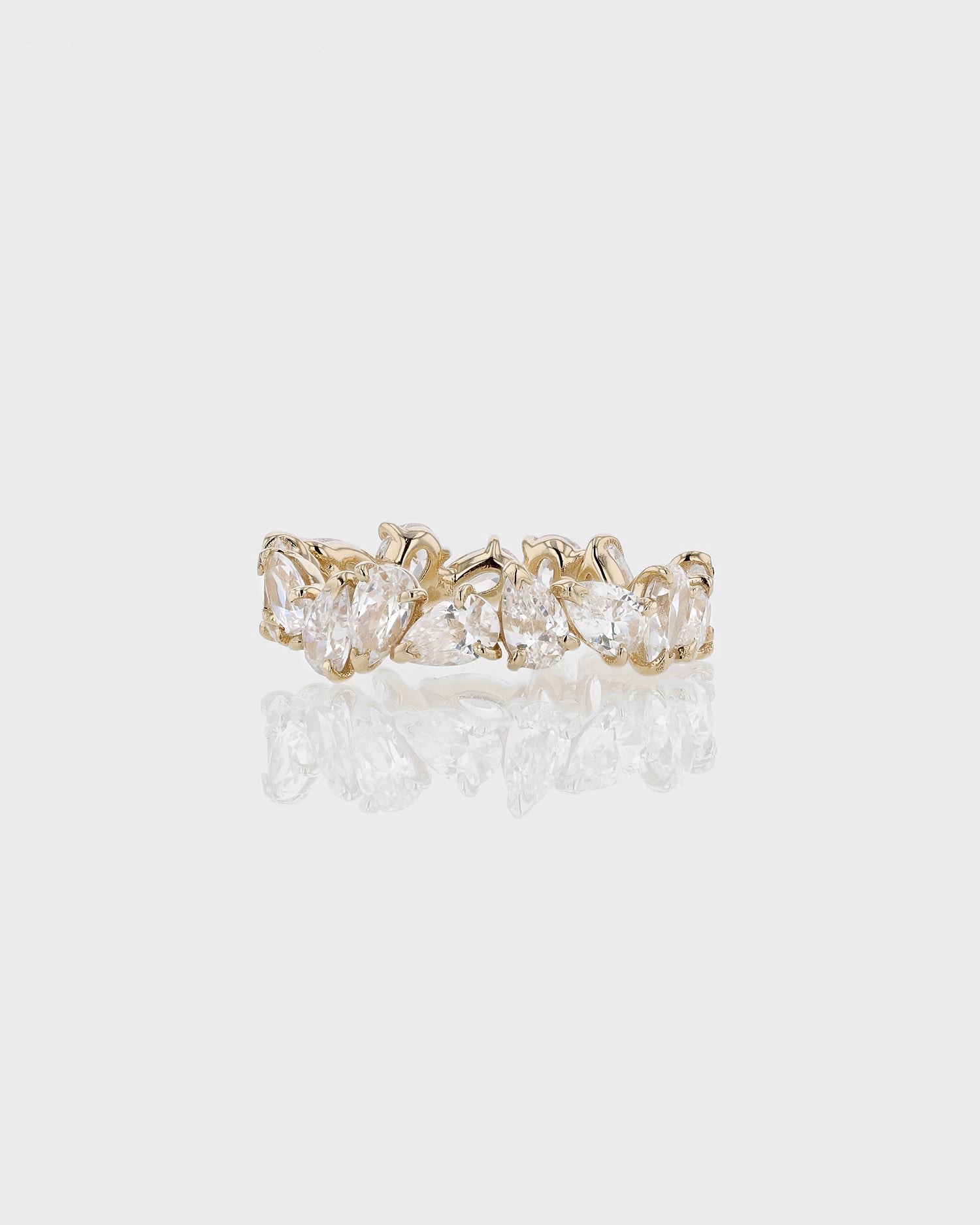 Radiant Elegance: 0.70 TCW Pear Lab Grown Diamond Eternity Band 1