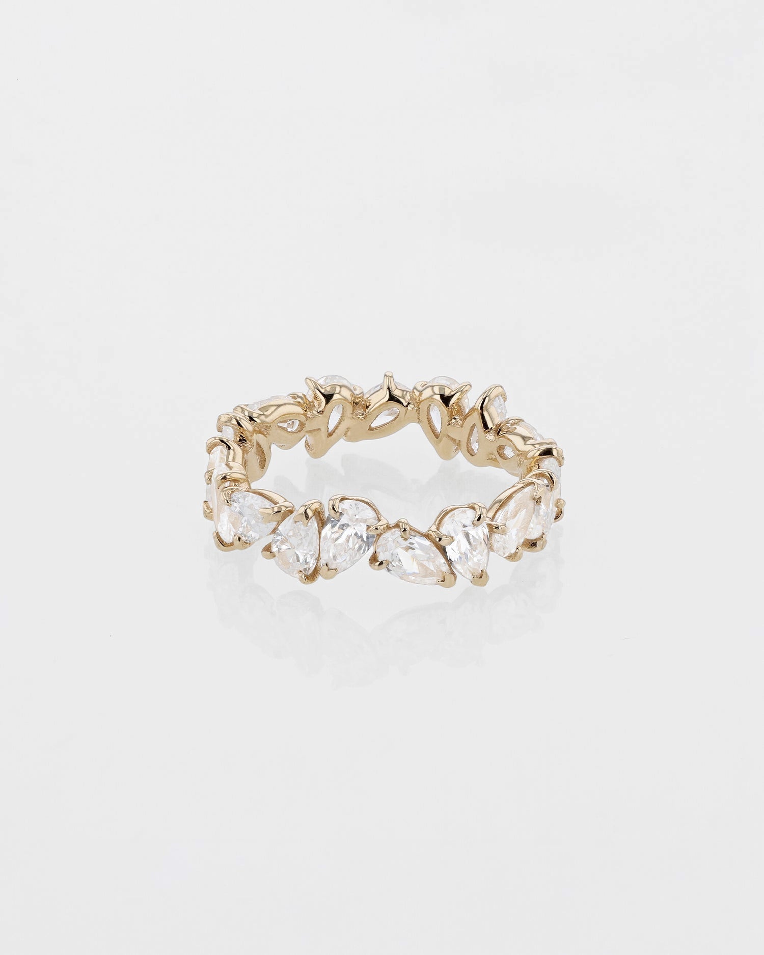 Radiant Elegance: 0.70 TCW Pear Lab Grown Diamond Eternity Band