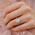 Load image into Gallery viewer, 1.01 CT Emerald Cut Lab-Grown Diamond Halo & Pave Engagement Ring
