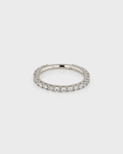 0.50 TCW Round Lab Grown Diamond Half Eternity Wedding Band 1