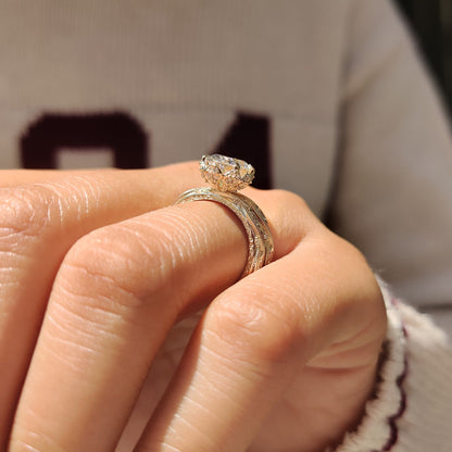 Solitaire Cathedral- 1.8 CT Cushion Lab Grown Diamond Wedding Band