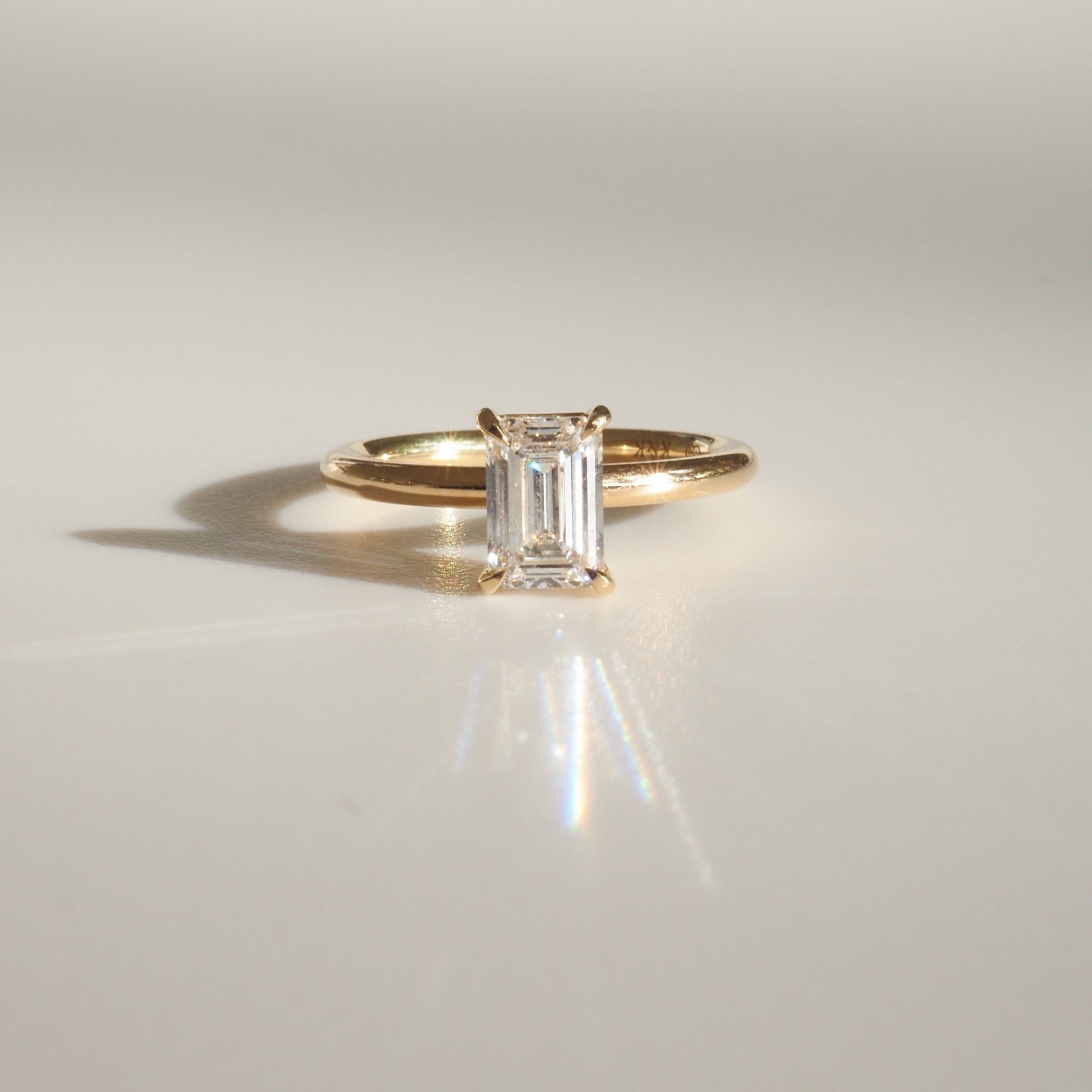 1.0 CT Emerald Cut Lab Grown Diamond Solitaire Engagement Ring