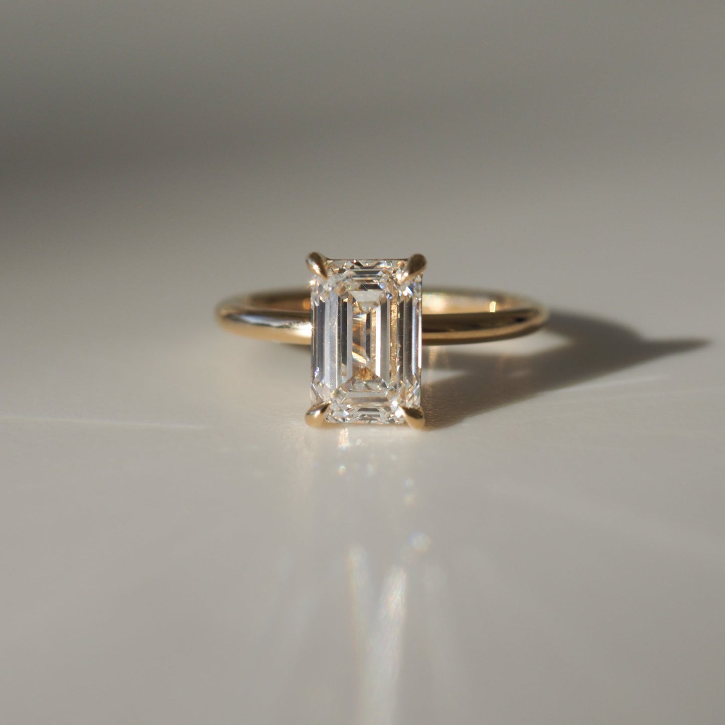 2.0 CT Emerald Cut Lab Grown Diamond Engagement Ring in Gold 2