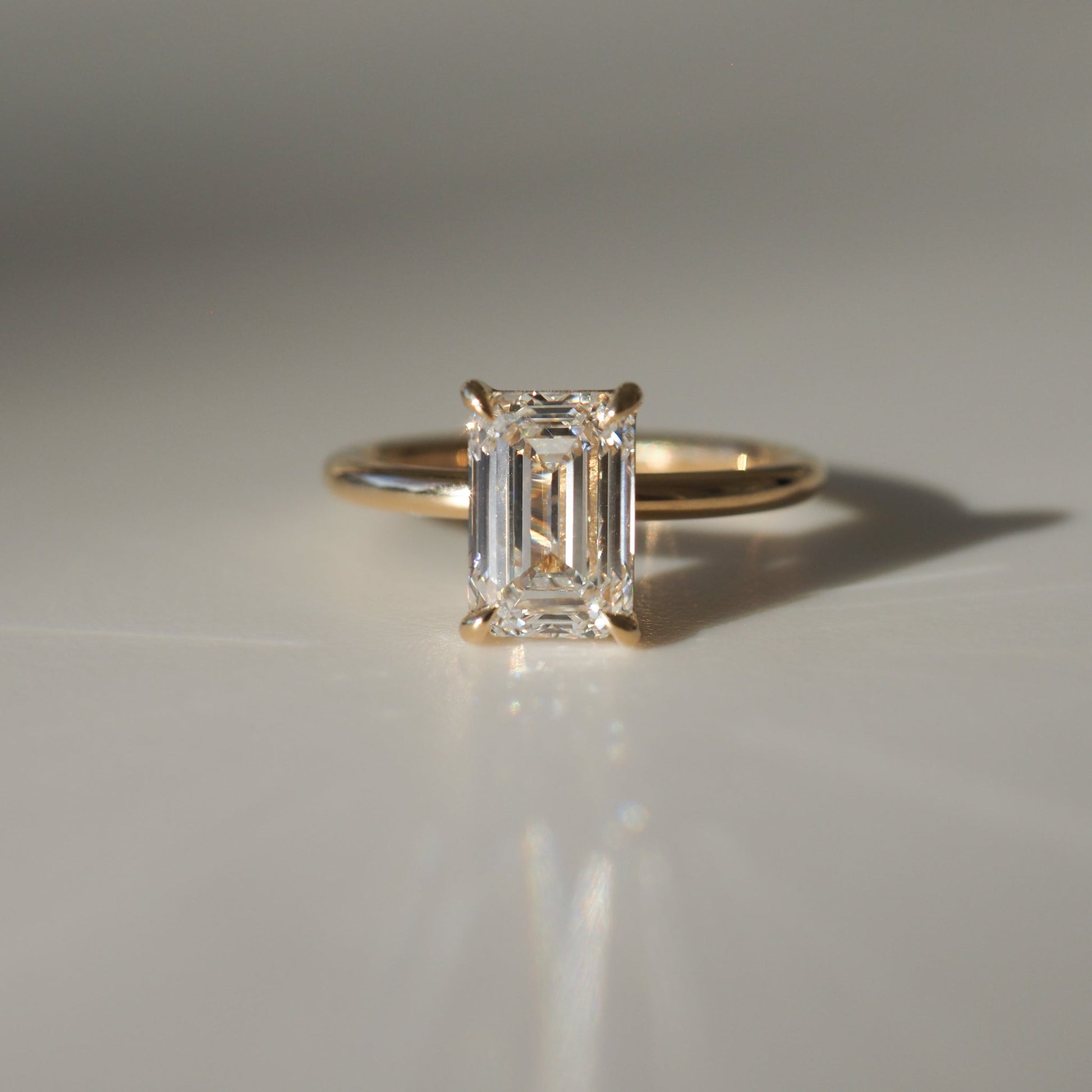 2.0 CT Emerald Cut Lab Grown Diamond Engagement Ring in Gold 2