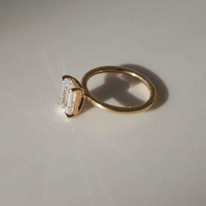 2.0 CT Emerald Cut Lab Grown Diamond Engagement Ring in Gold 3
