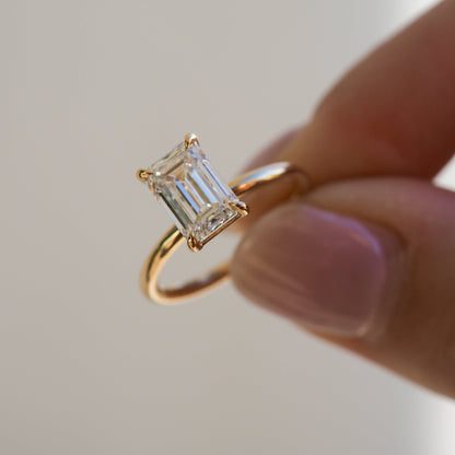 2.0 CT Emerald Cut Lab Grown Diamond Engagement Ring in Gold 5