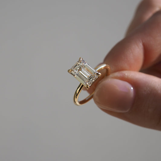 3.0 CT Emerald Cut Lab Grown Diamond Solitaire Ring