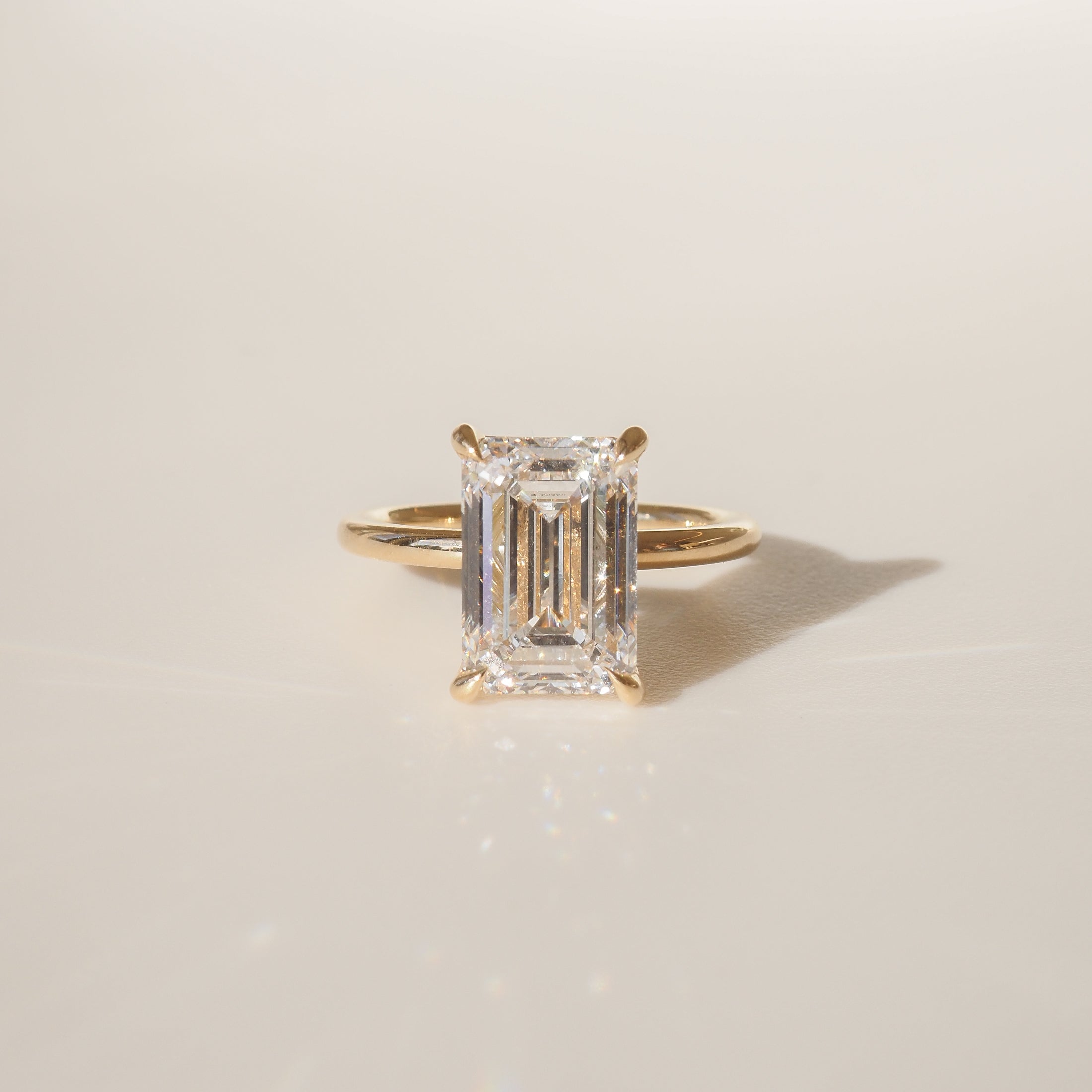 4.0 CT Emerald Cut Lab Grown Diamond Solitaire Engagement Ring