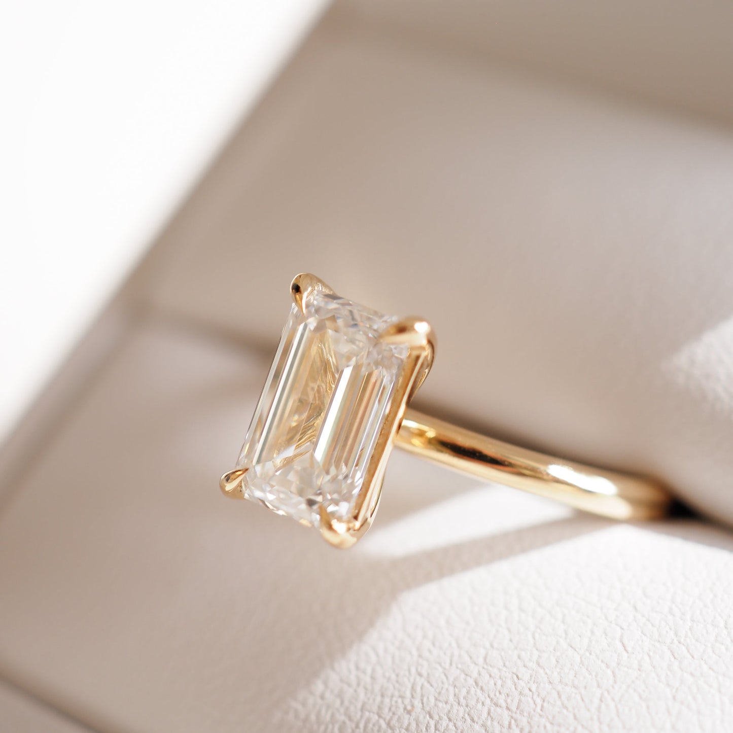 Solitaire-Emerald Lab Grown Diamond Engagement Ring