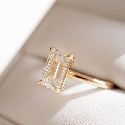 Solitaire-Emerald Lab Grown Diamond Engagement Ring