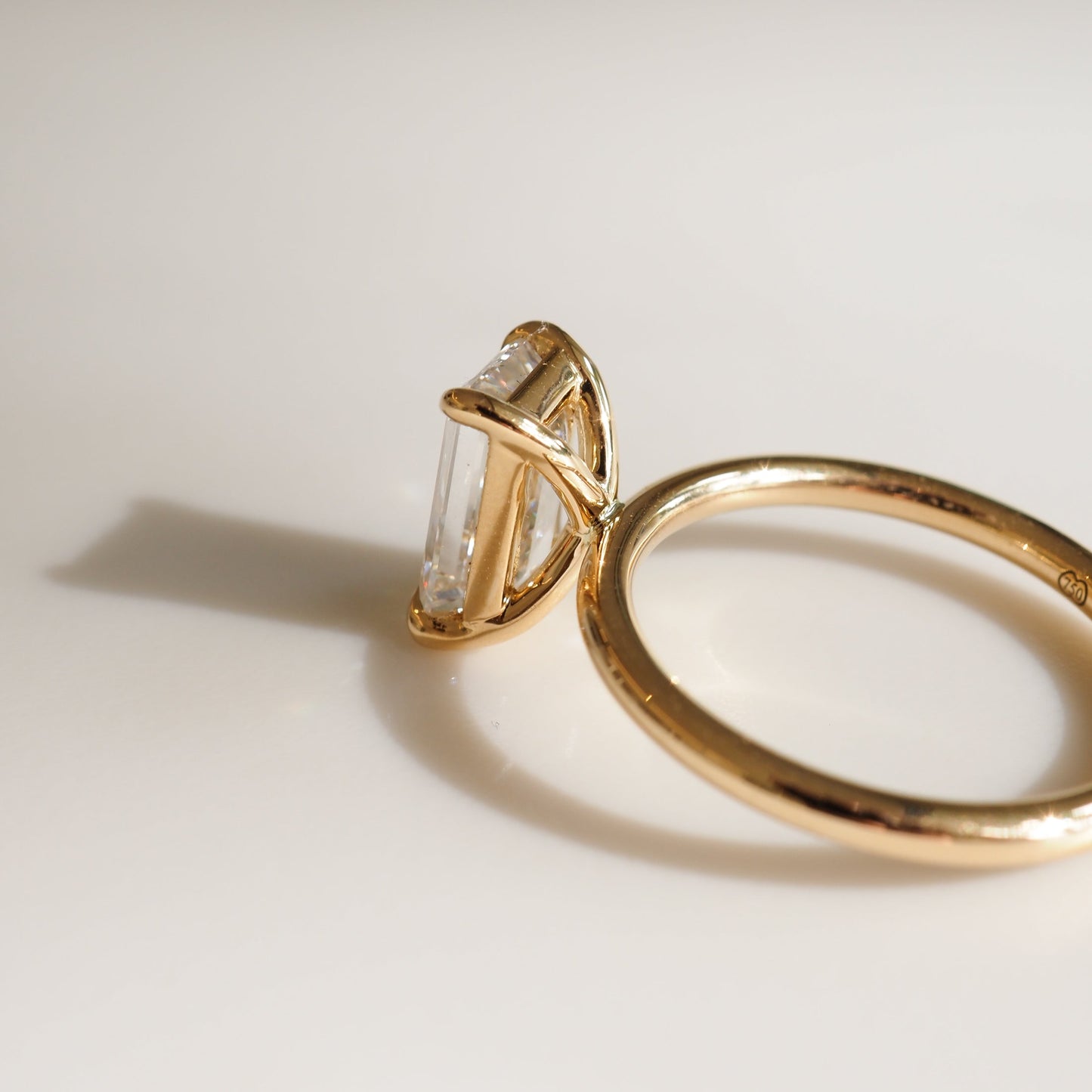 Solitaire-Emerald Lab Grown Diamond Engagement Ring
