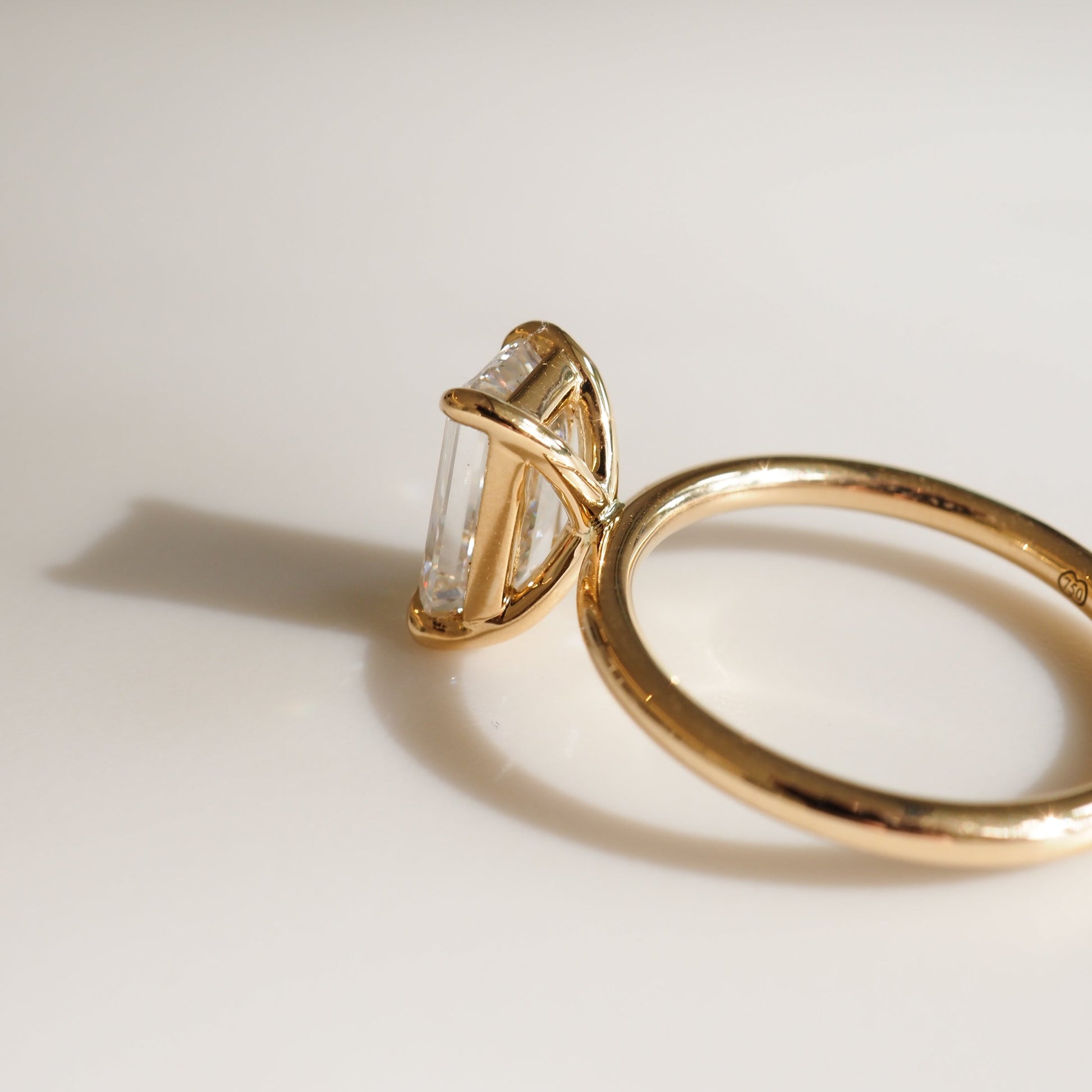 Solitaire-Emerald Lab Grown Diamond Engagement Ring