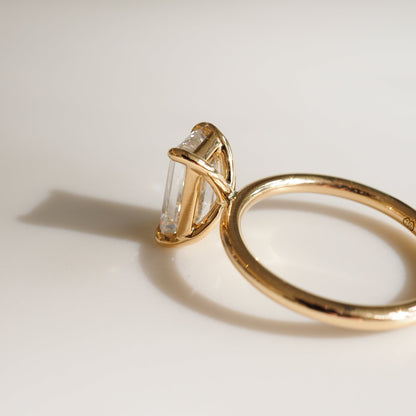 Solitaire-Emerald Lab Grown Diamond Engagement Ring