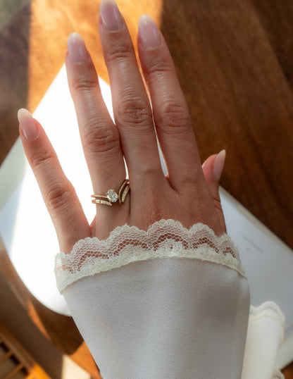 Solitaire Asymmetrical Band-Oval Lab Grown Diamond Engagement Ring