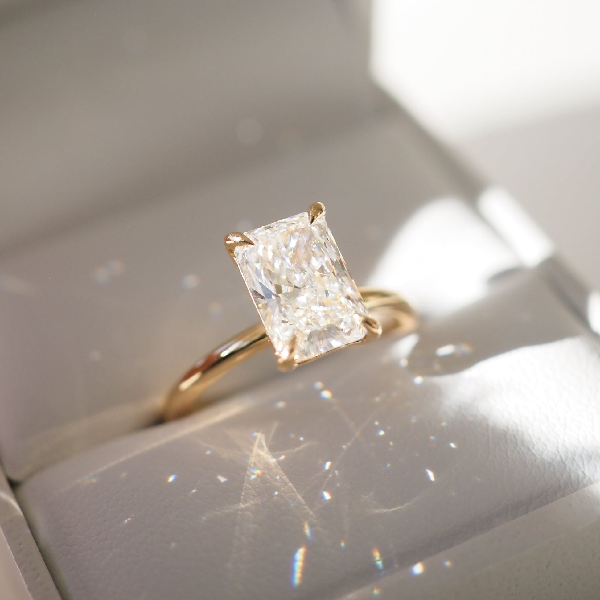 Solitaire-Radiant Lab Grown Diamond Engagement Ring