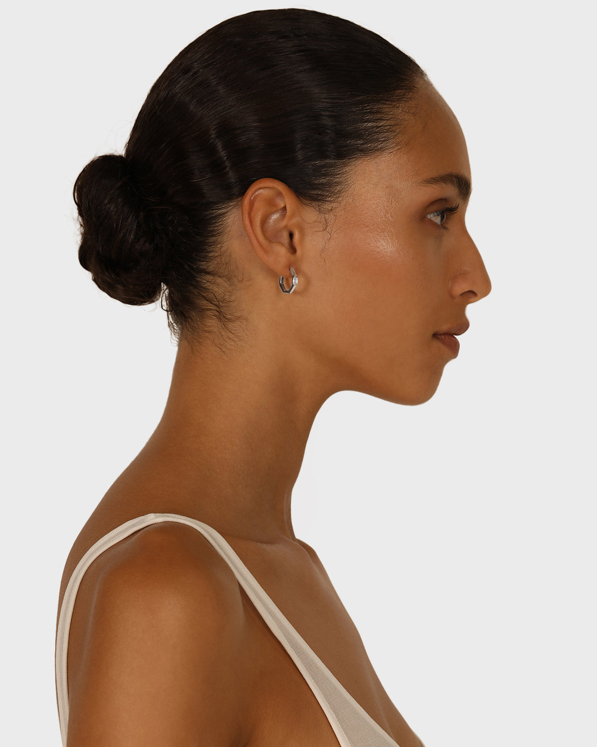 Radiant Hexagonal Diamond Hoop Earrings 3