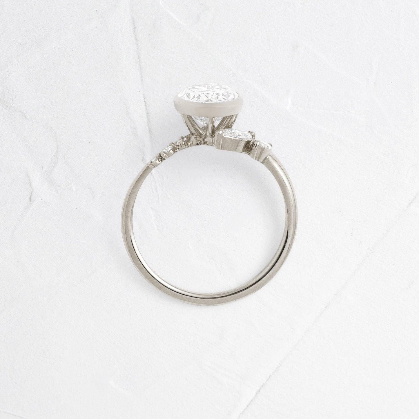 Bezel Dainty Style-Oval Lab Grown Diamond Engagement Ring