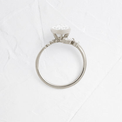 Bezel Dainty Style-Oval Lab Grown Diamond Engagement Ring