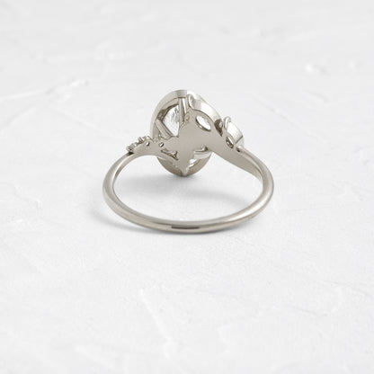 Bezel Dainty Style-Oval Lab Grown Diamond Engagement Ring