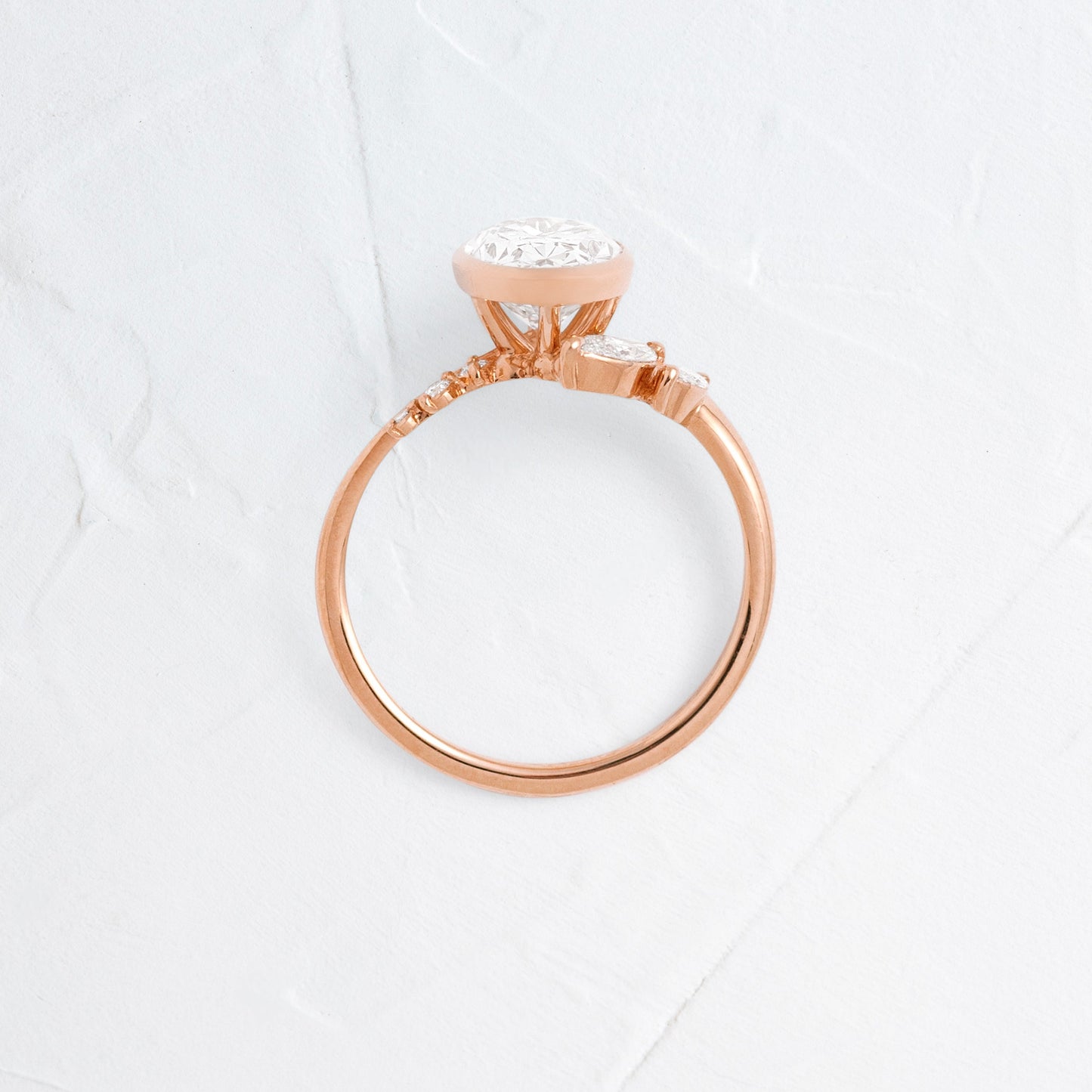 Bezel Dainty Style-Oval Lab Grown Diamond Engagement Ring