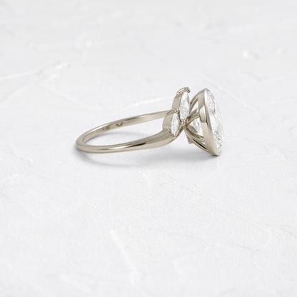 Bezel Dainty Style-Oval Lab Grown Diamond Engagement Ring