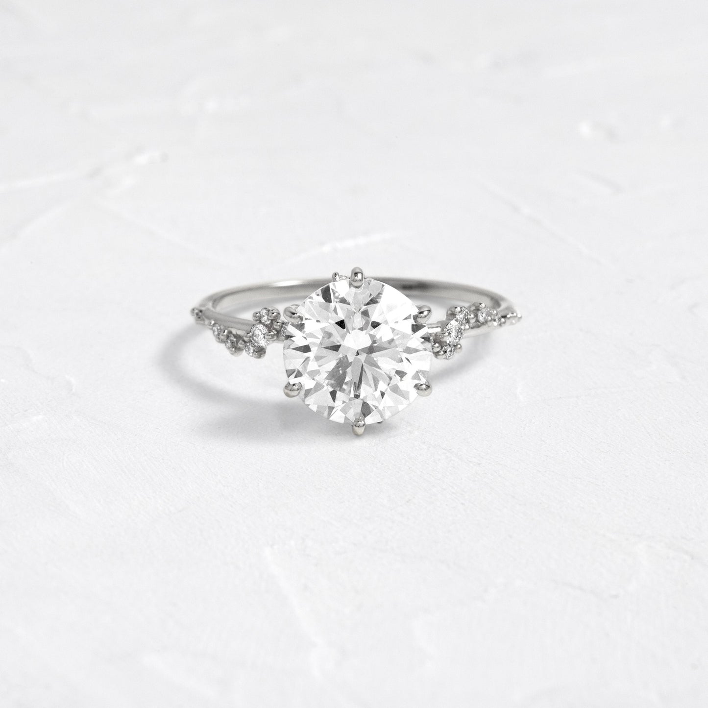 Cluster-Round Lab Grown Diamond Engagement Ring