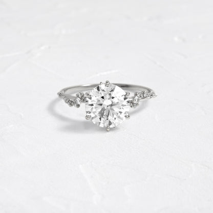 Cluster-Round Lab Grown Diamond Engagement Ring