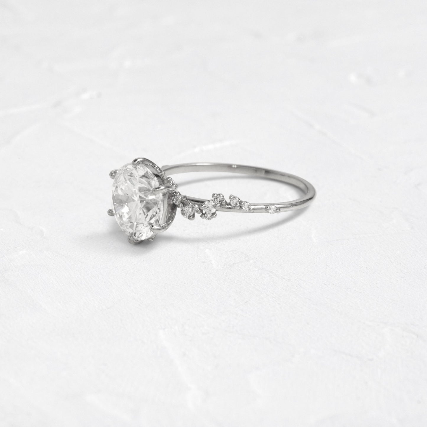 Cluster-Round Lab Grown Diamond Engagement Ring