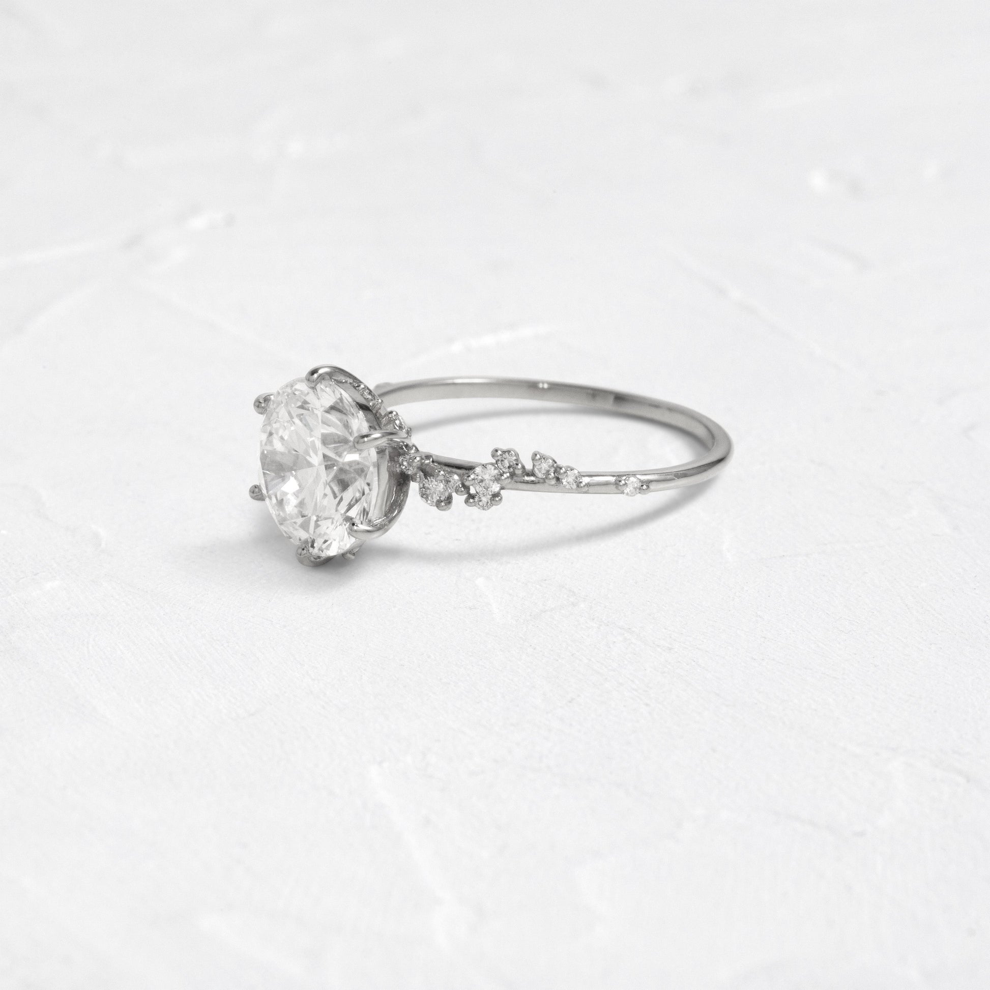 Cluster-Round Lab Grown Diamond Engagement Ring