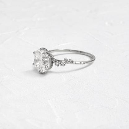 Cluster-Round Lab Grown Diamond Engagement Ring