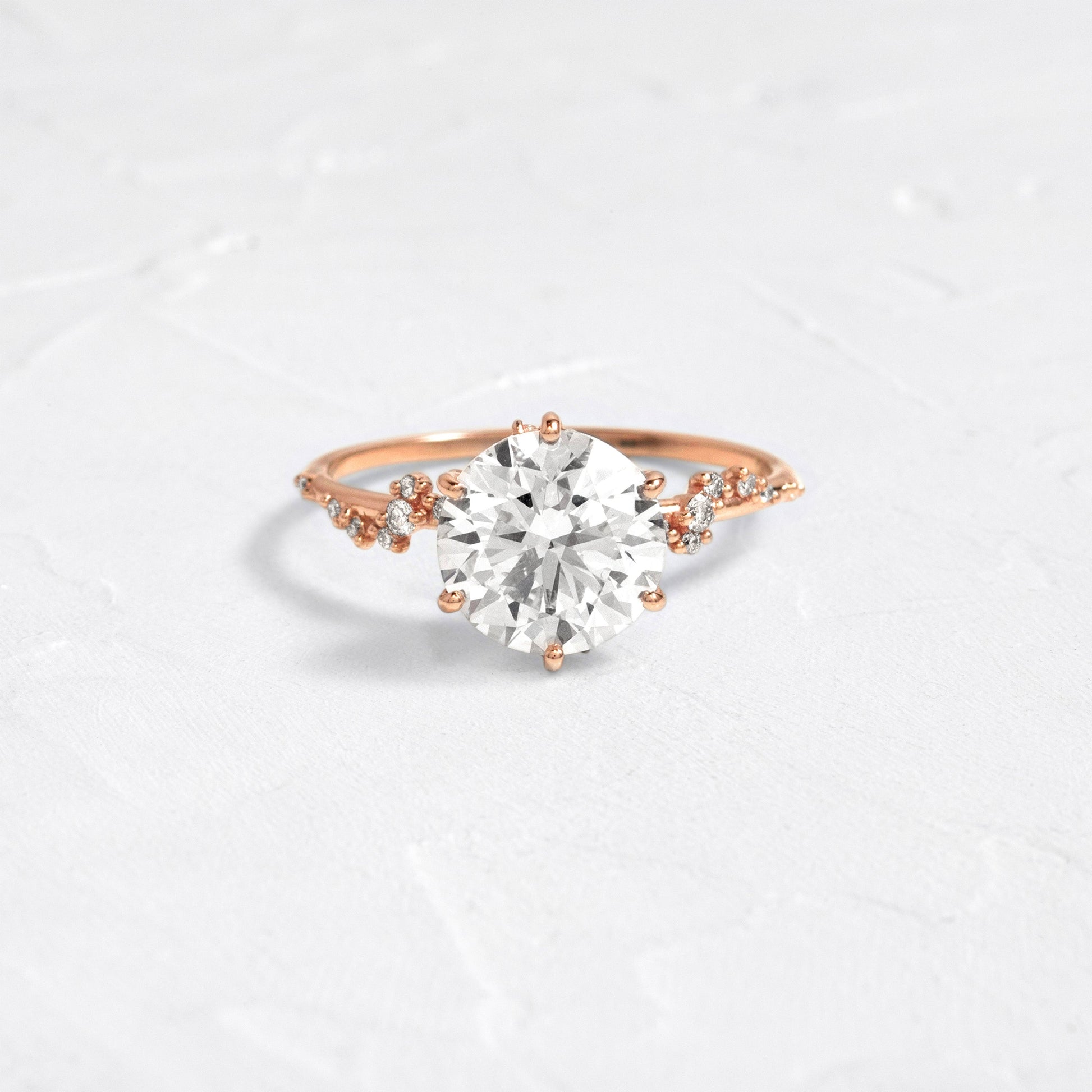 Cluster-Round Lab Grown Diamond Engagement Ring