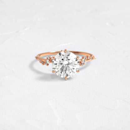 Cluster-Round Lab Grown Diamond Engagement Ring
