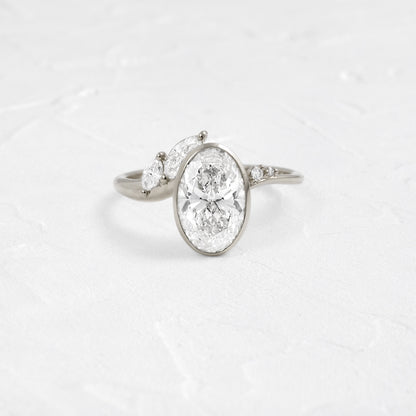 Bezel Dainty Style-Oval Lab Grown Diamond Engagement Ring