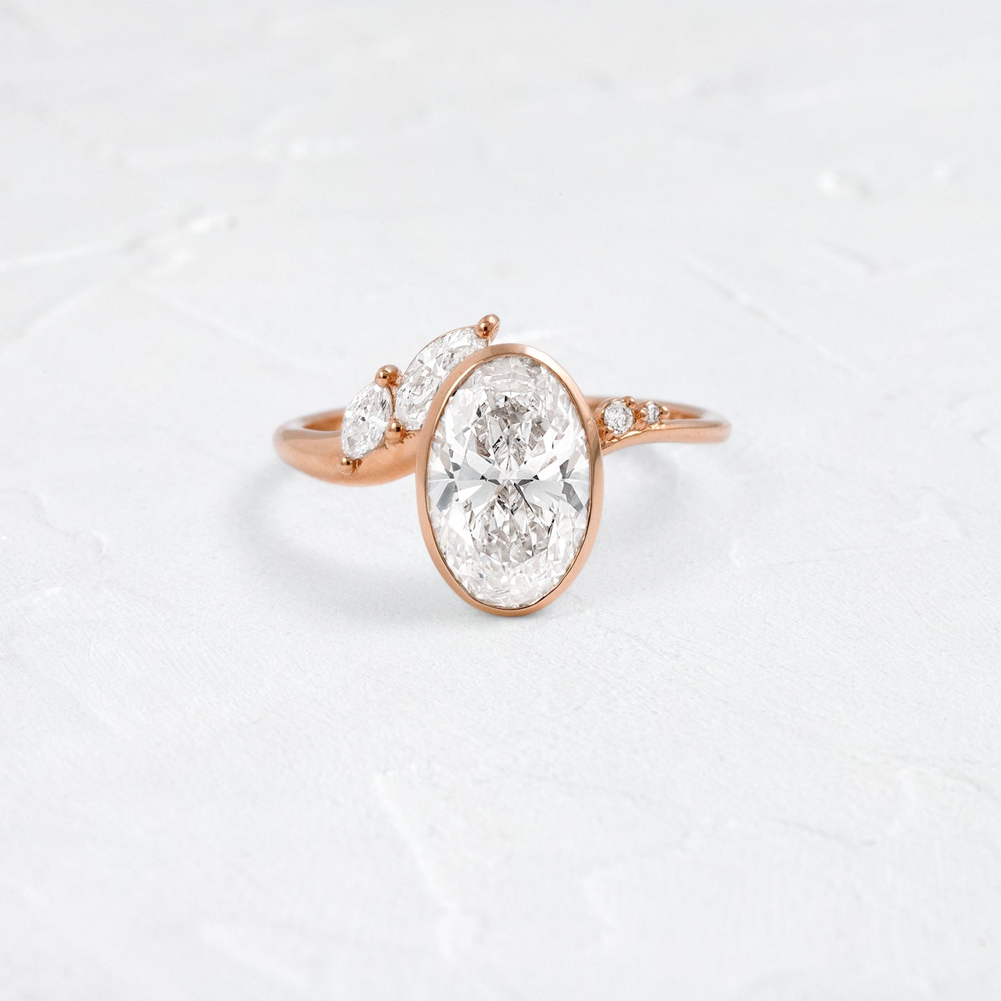 Bezel Dainty Style-Oval Lab Grown Diamond Engagement Ring