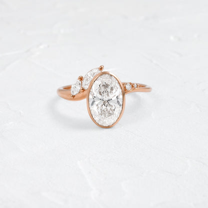 Bezel Dainty Style-Oval Lab Grown Diamond Engagement Ring