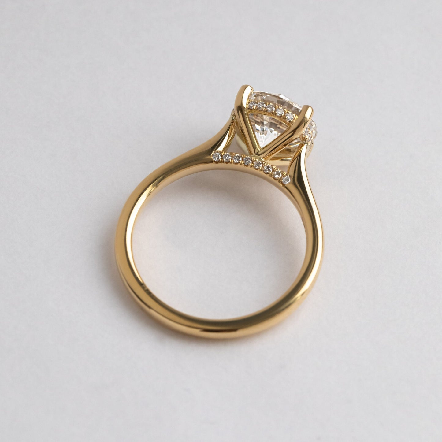 Hidden Halo-Round Lab Grown Diamond Engagement Ring