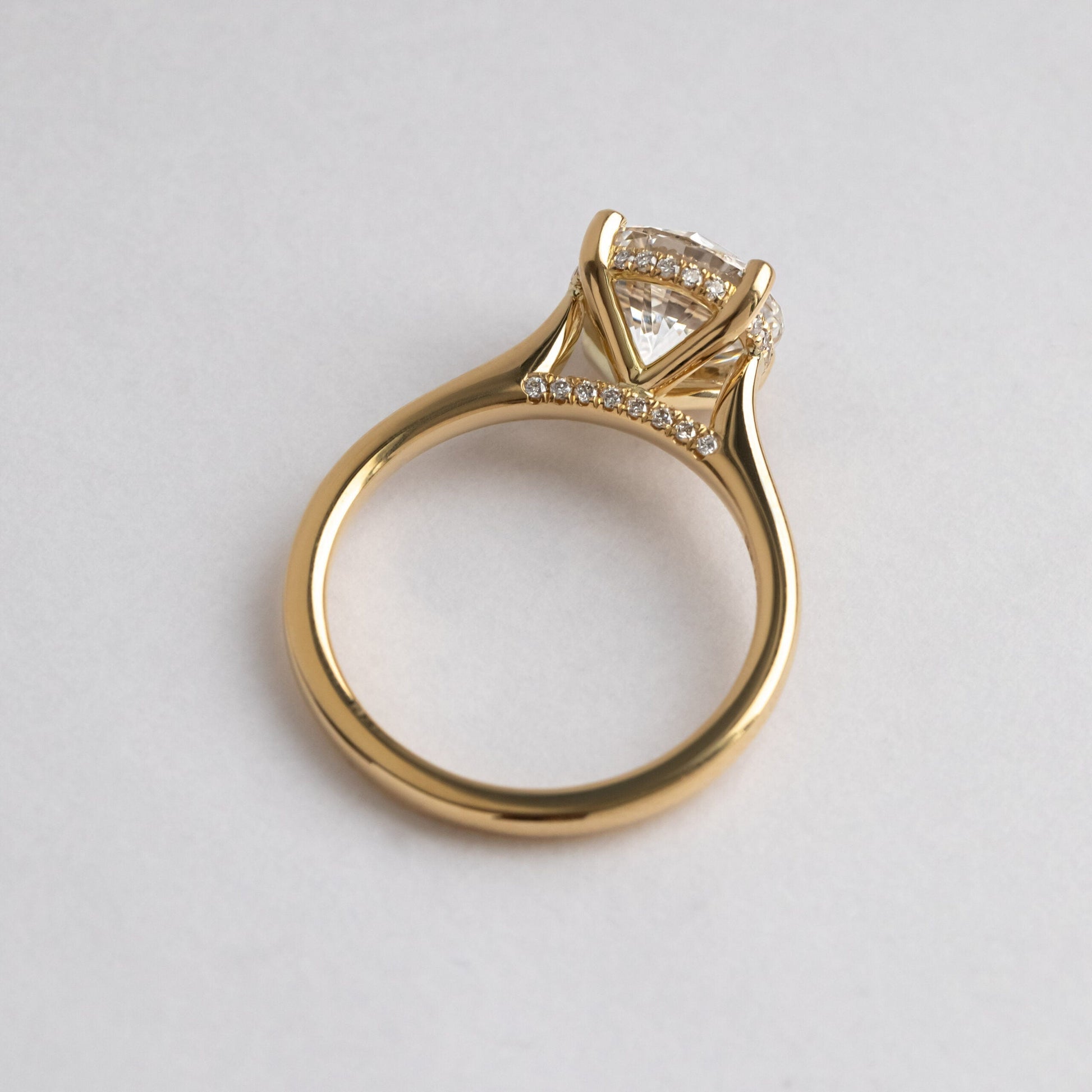 Hidden Halo-Round Lab Grown Diamond Engagement Ring