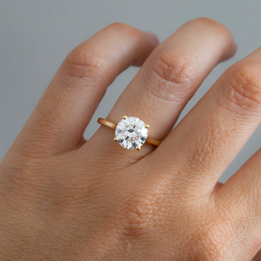 Hidden Halo-Round Lab Grown Diamond Engagement Ring