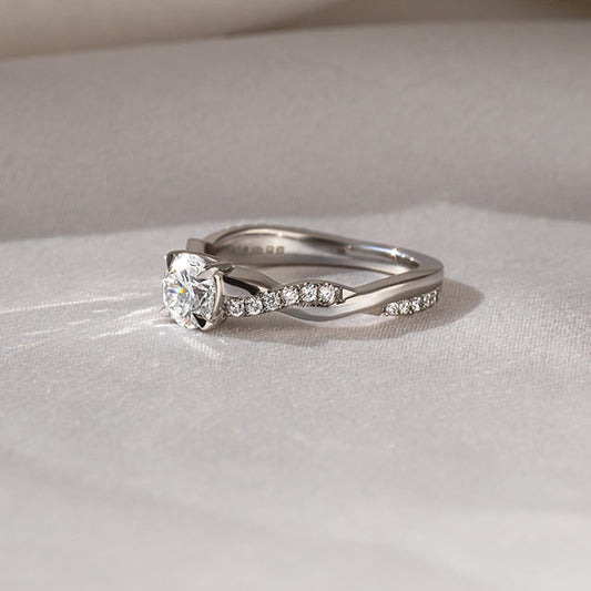 Criss Cross & Pave-Round Lab Grown Diamond Engagement Ring